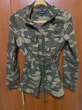 New Look Olive & Dark Green Camo Utility Jacket